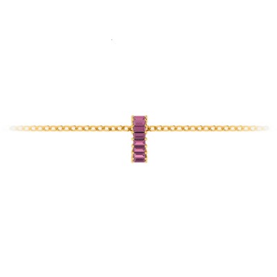 Prong Set Baguette Tourmaline Birthstone Bead Charm