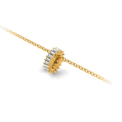 Prong Set Baguette Moissanite Birthstone Bead Charm