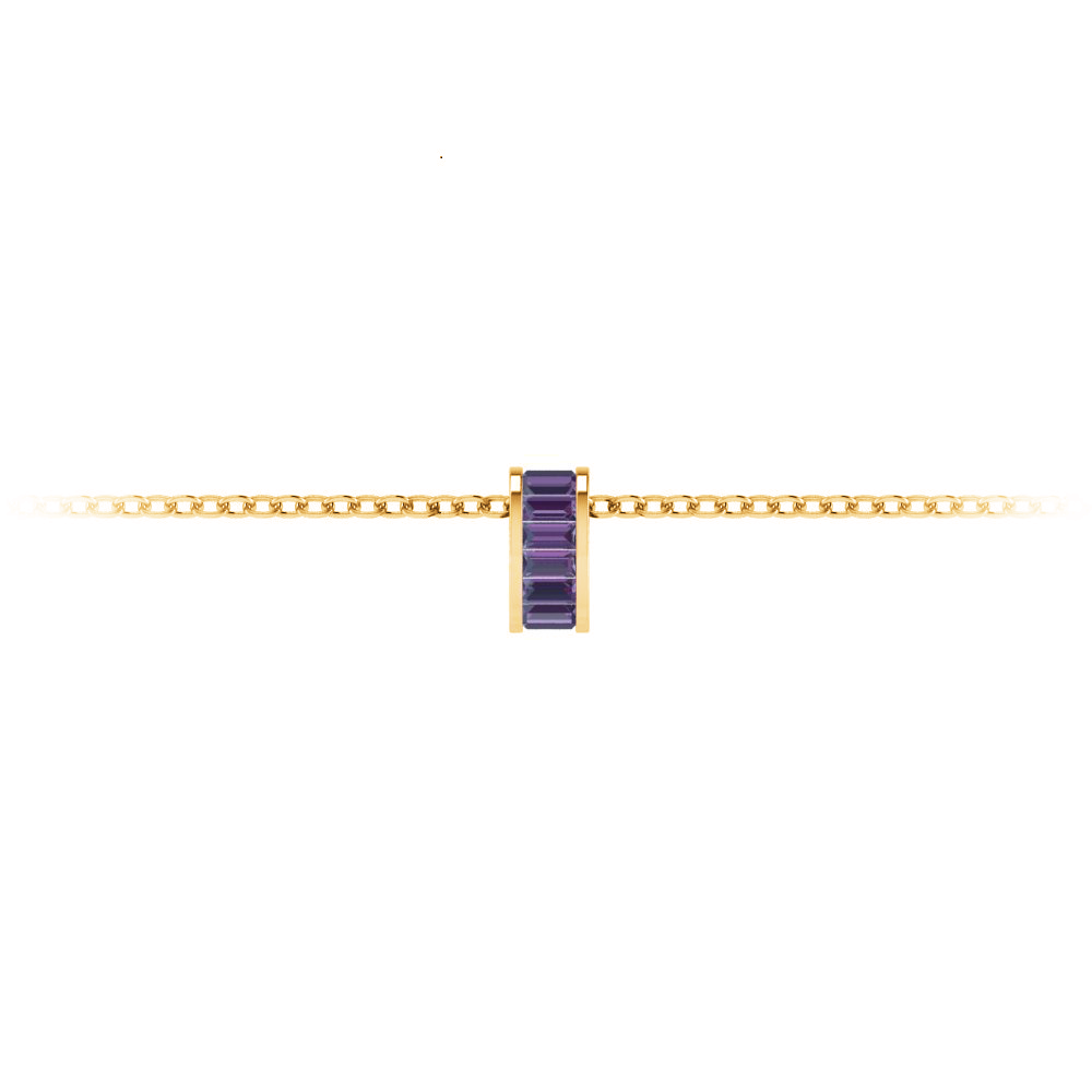 Channel Set Baguette Alexandrite Birthstone Bead Charm