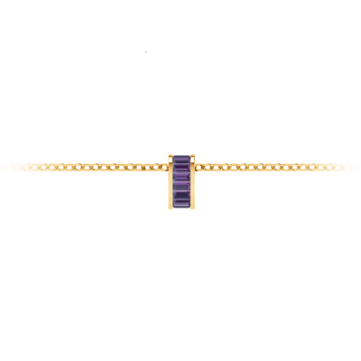 Channel Set Baguette Alexandrite Birthstone Bead Charm