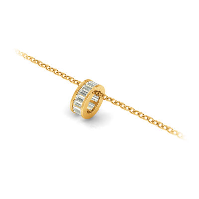 Channel Set Baguette Lab Diamond Birthstone Bead Charm