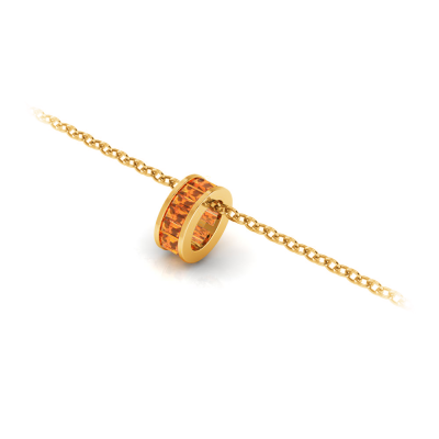 Channel Set Baguette Garnet Birthstone Bead Charm