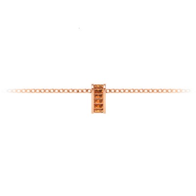 Channel Set Baguette Garnet Birthstone Bead Charm
