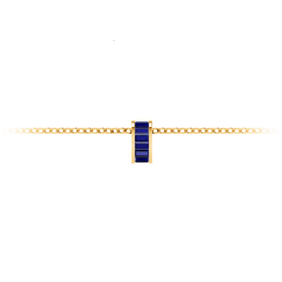 Channel Set Baguette Sapphire Birthstone Bead Charm