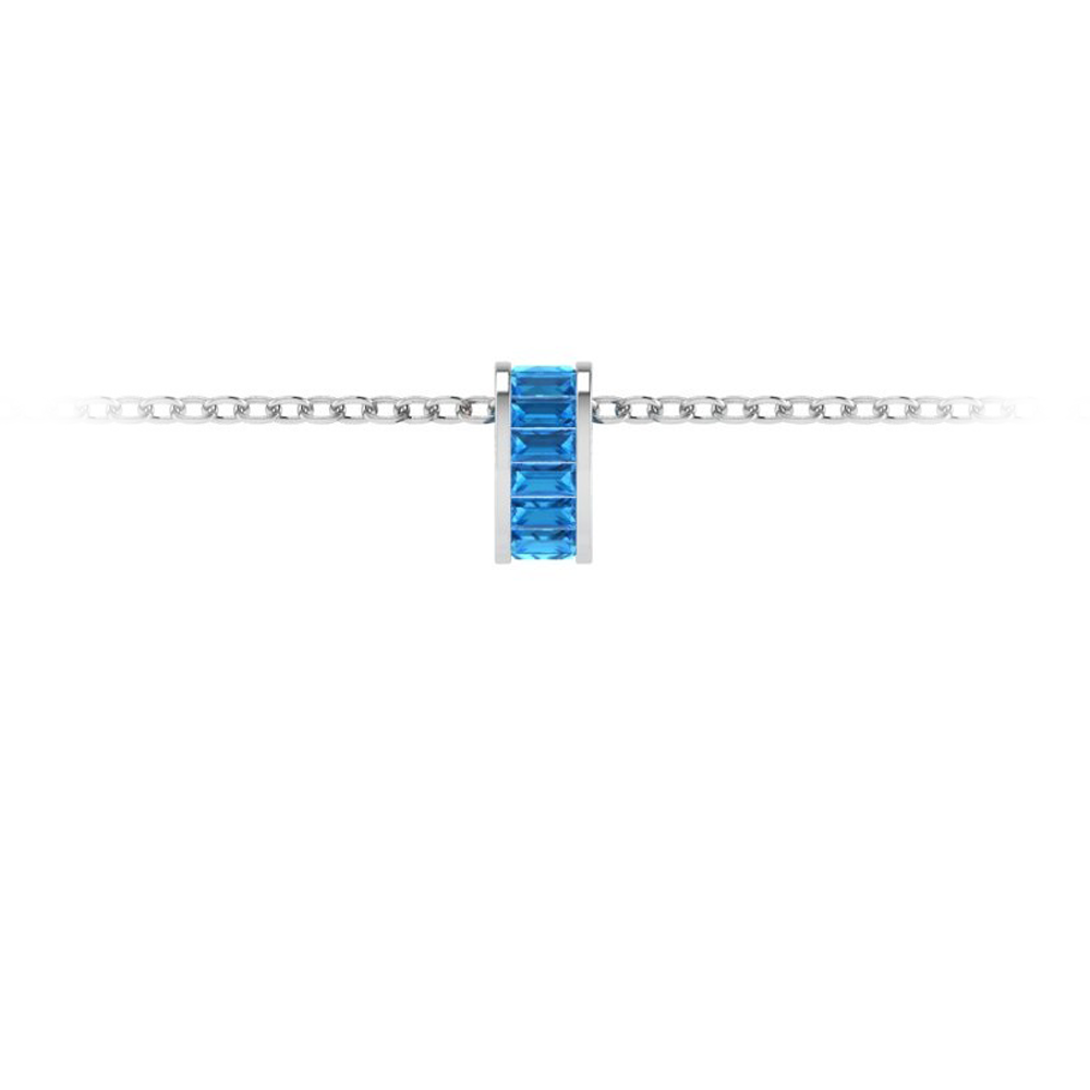 Channel Set Baguette Topaz Birthstone Bead Charm