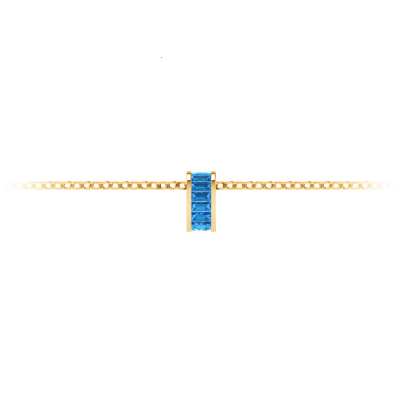 Channel Set Baguette Topaz Birthstone Bead Charm