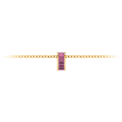 Channel Set Baguette Tourmaline Birthstone Bead Charm