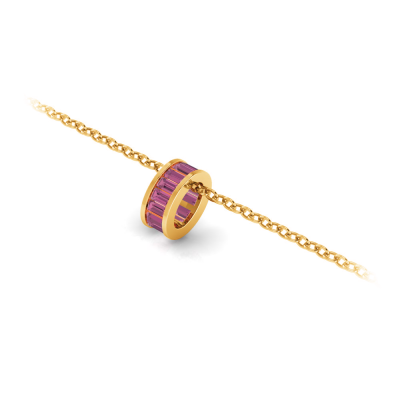 Channel Set Baguette Tourmaline Birthstone Bead Charm