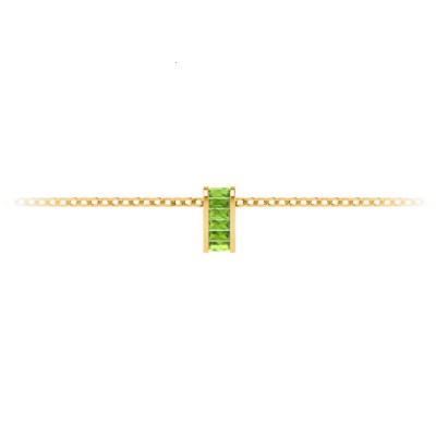 Channel Set Baguette Peridot Birthstone Bead Charm
