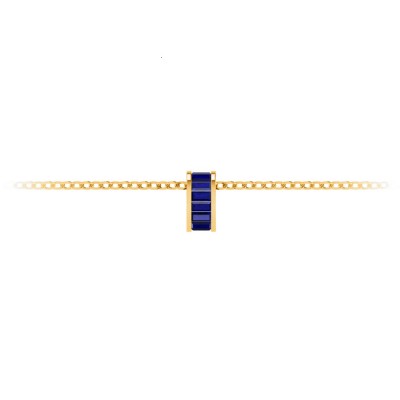 Channel Set Baguette Sapphire Birthstone Bead Charm