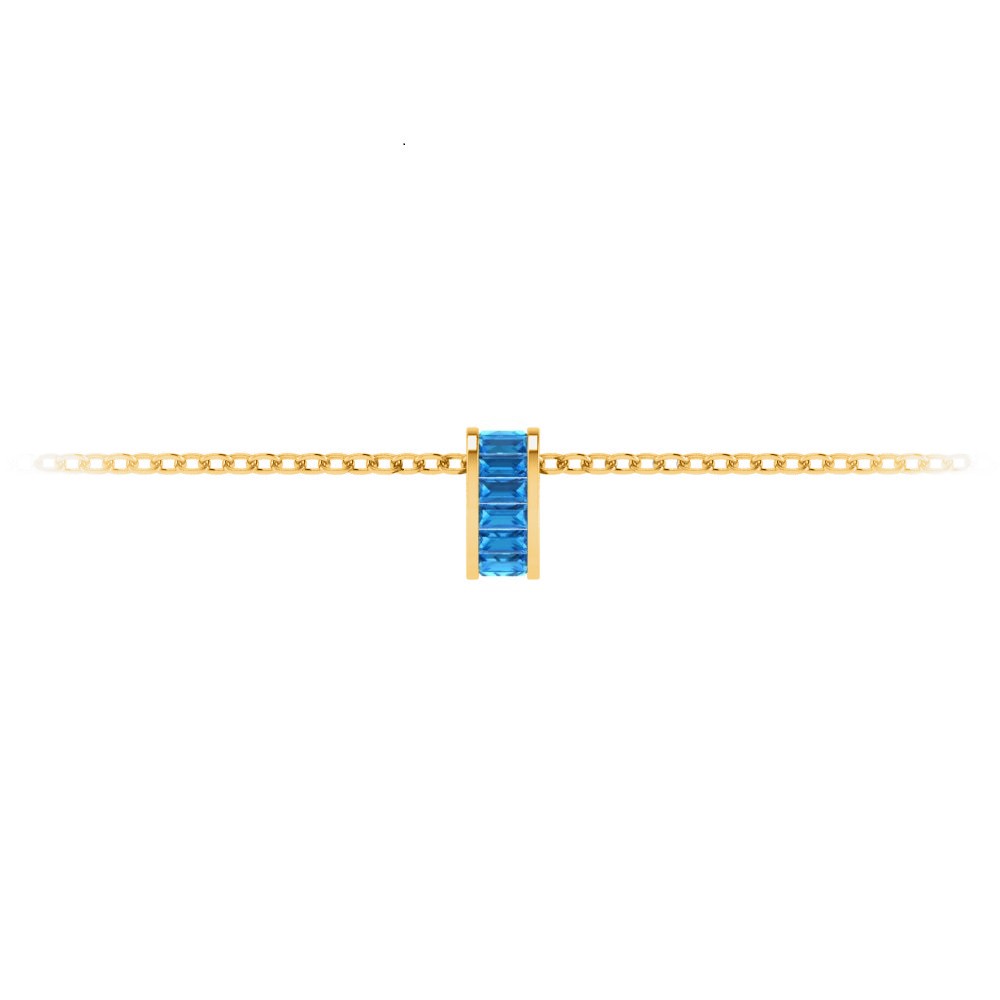 Channel Set Baguette Topaz Birthstone Bead Charm