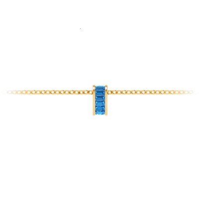 Channel Set Baguette Topaz Birthstone Bead Charm