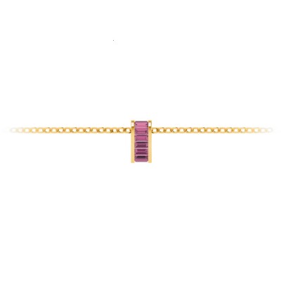Channel Set Baguette Tourmaline Birthstone Bead Charm