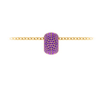 Pavé Amethyst Birthstone Bead Charm
