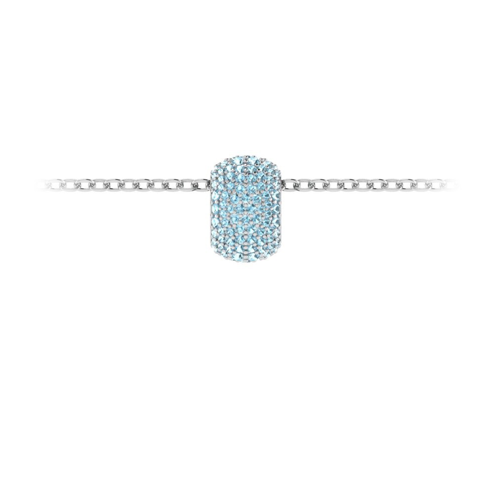 Pavè Aquamarine Birthstone Bead Charm