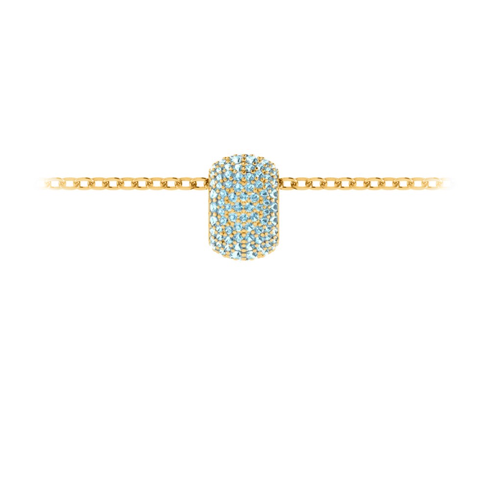 Pavè Aquamarine Birthstone Bead Charm