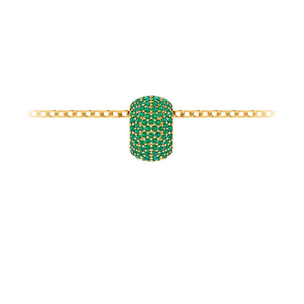 Pavé Emerald Birthstone Bead Charm