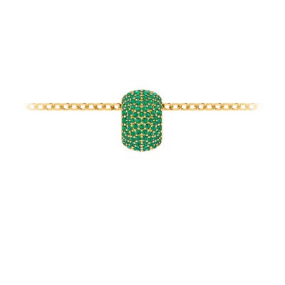Pavé Emerald Birthstone Bead Charm