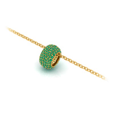 Pavé Emerald Birthstone Bead Charm