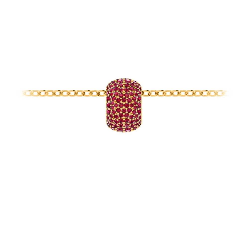 Pavé Ruby Birthstone Bead Charm