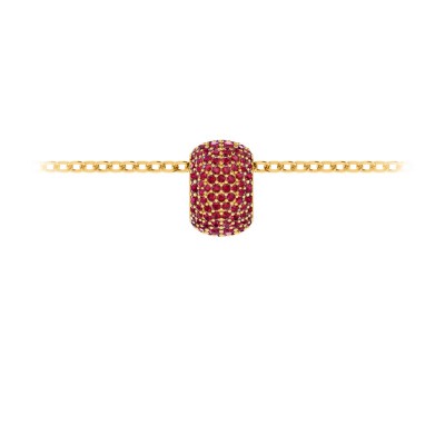 Pavé Ruby Birthstone Bead Charm