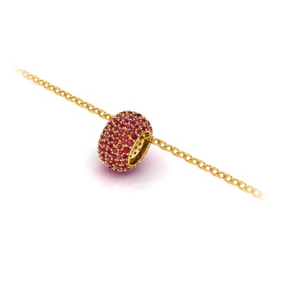 Pavé Ruby Birthstone Bead Charm