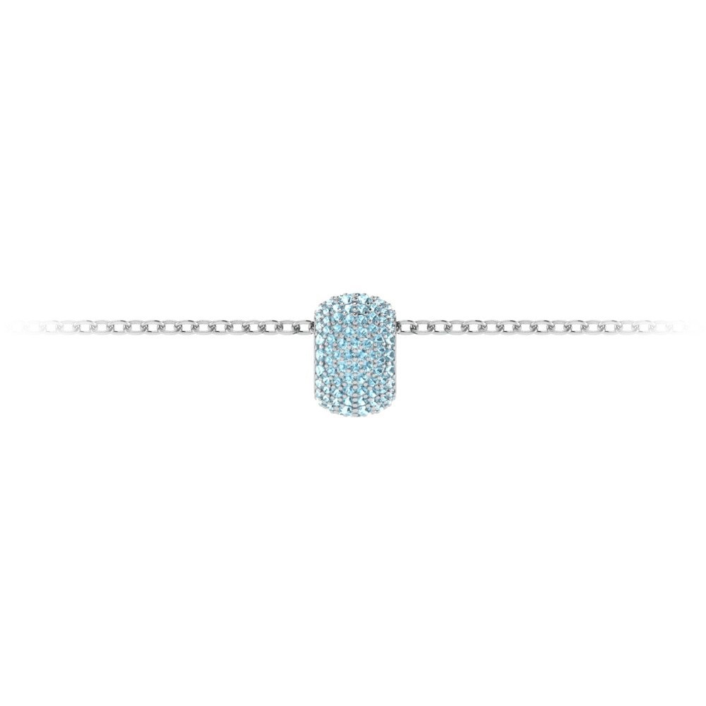 Pavé Aquamarine Birthstone Bead Charm