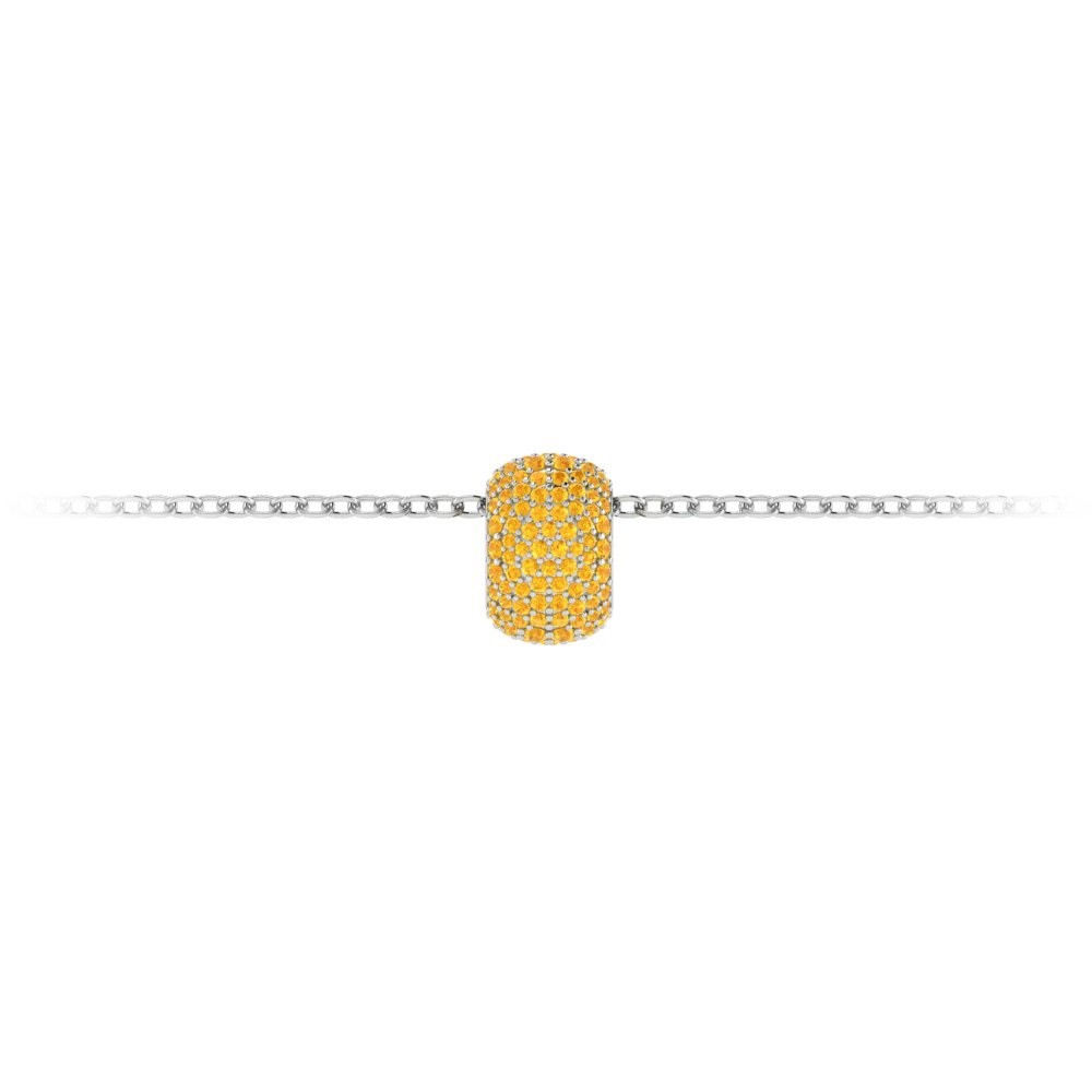 Pavé Citrine Birthstone Bead Charm