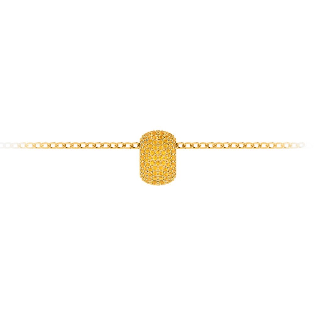 Pavè Citrine Birthstone Bead Charm