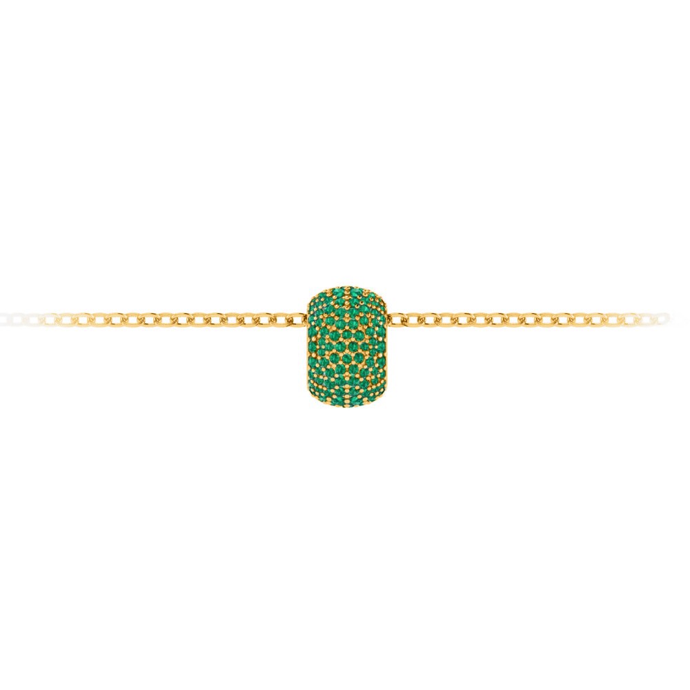 Pav?Emerald Birthstone Bead Charm