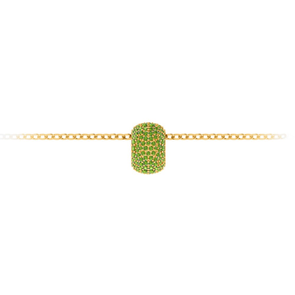 Pav?Peridot Birthstone Bead Charm