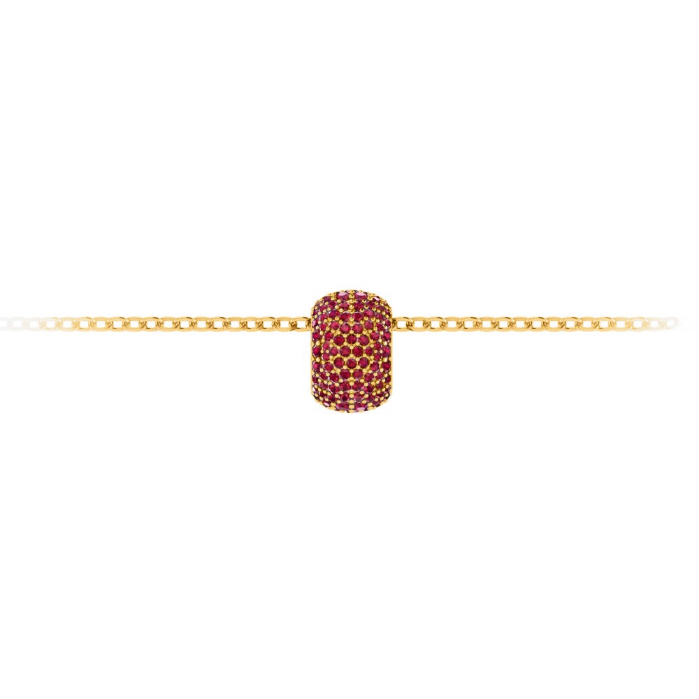 Pavè Ruby Birthstone Bead Charm