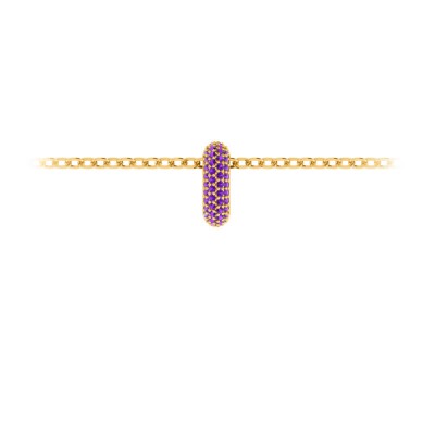Mini Pavé Amethyst Birthstone Bead Charm