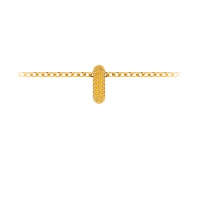 Mini Pavé Citrine Birthstone Bead Charm