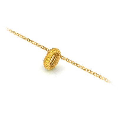 Mini Pavé Citrine Birthstone Bead Charm