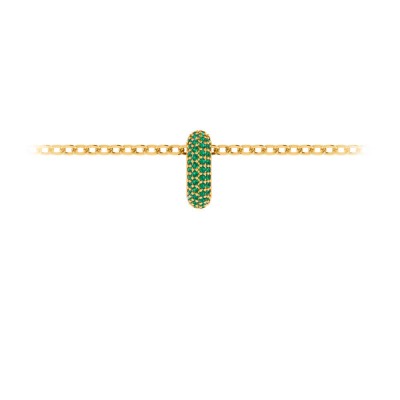 Mini Pavé Emerald Birthstone Bead Charm