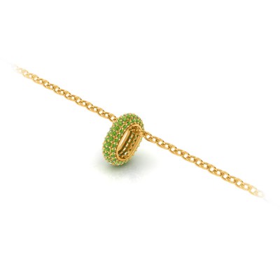 Mini Pavé Peridot Birthstone Bead Charm