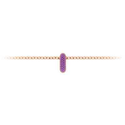 Mini Pav?Amethyst Birthstone Bead Charm