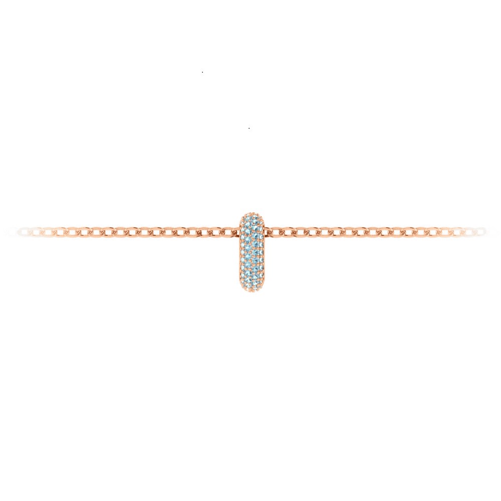 Mini Pavé Aquamarine Birthstone Bead Charm