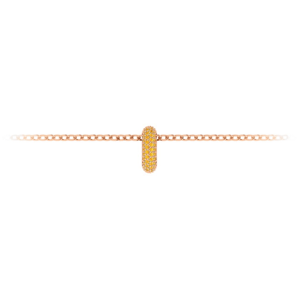 Mini Pavé Citrine Birthstone Bead Charm