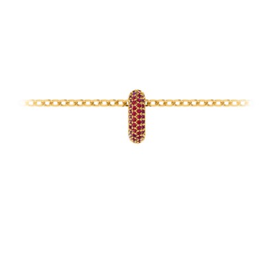 Mini Pavé Ruby Birthstone Bead Charm