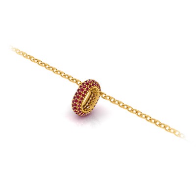 Mini Pavé Ruby Birthstone Bead Charm