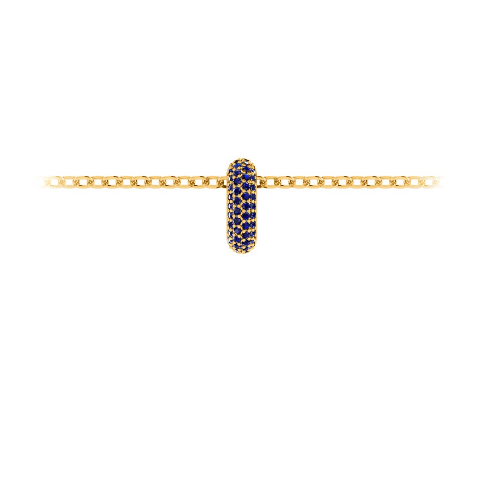 Mini Pavé Sapphire Birthstone Bead Charm