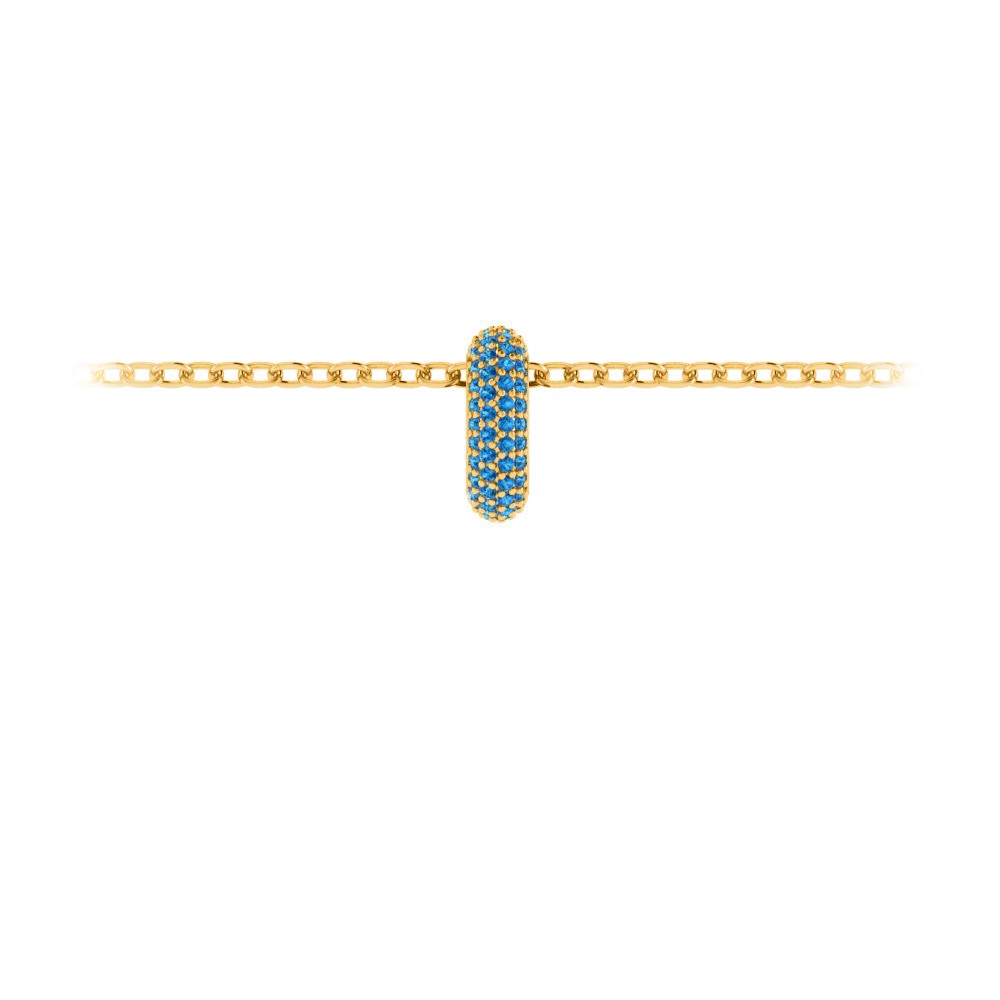 Mini Pavé Topaz Birthstone Bead Charm