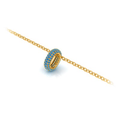 Mini Pavé Topaz Birthstone Bead Charm
