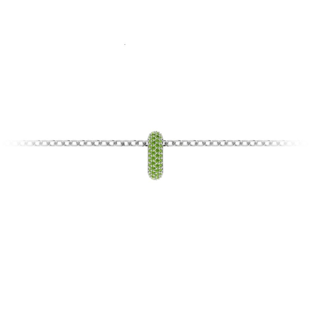 Mini Pavé Peridot Birthstone Bead Charm