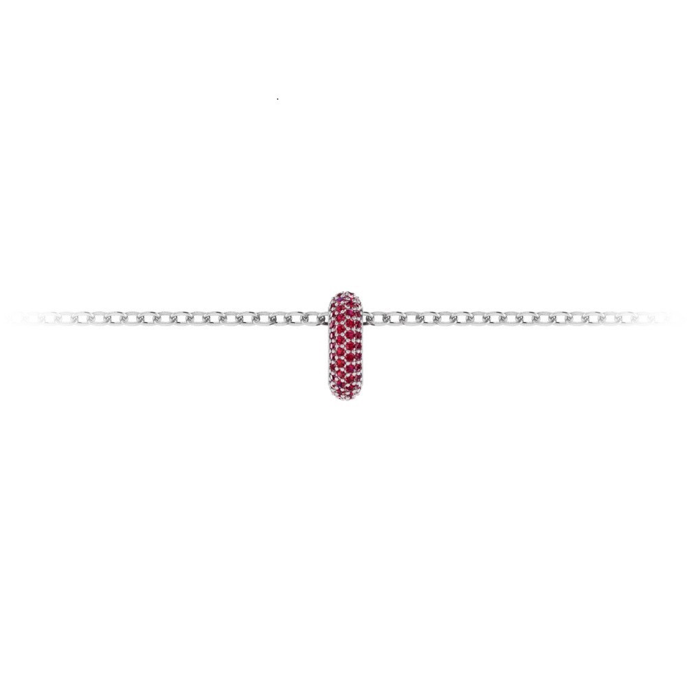 Mini Pavé Ruby Birthstone Bead Charm