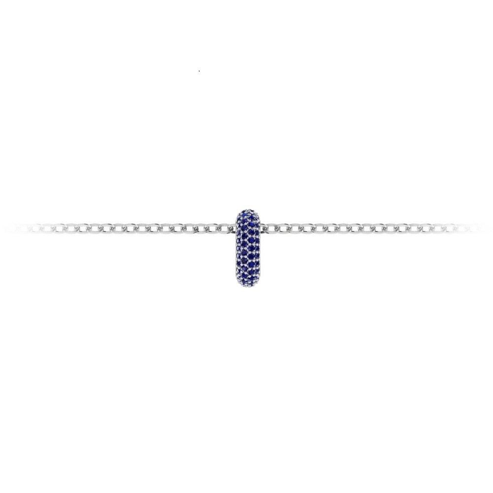 Mini Pav?Sapphire Birthstone Bead Charm
