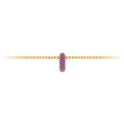 Mini Pavè Amethyst Birthstone Bead Charm