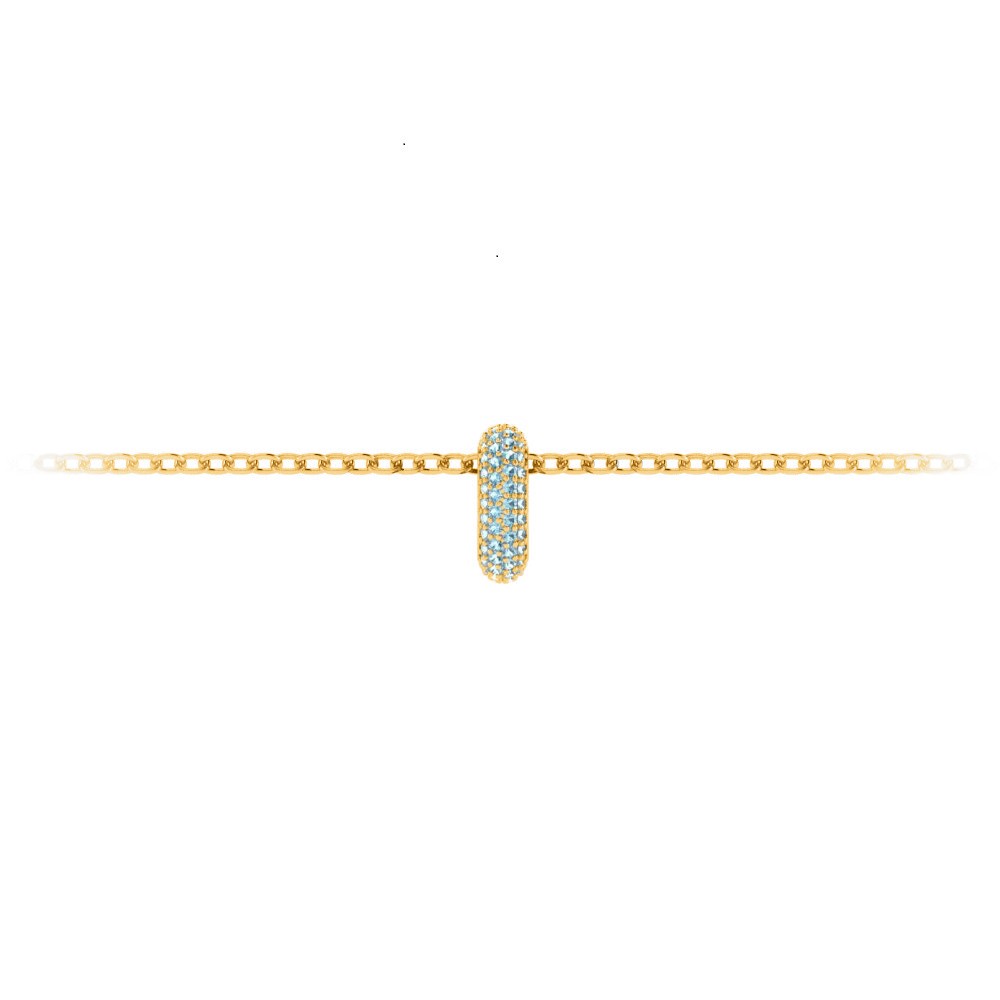 Mini Pavè Aquamarine Birthstone Bead Charm